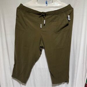 Old Navy Pants Pulla High Rise Comfort Waistband Green Cropped Womens 4X NWT